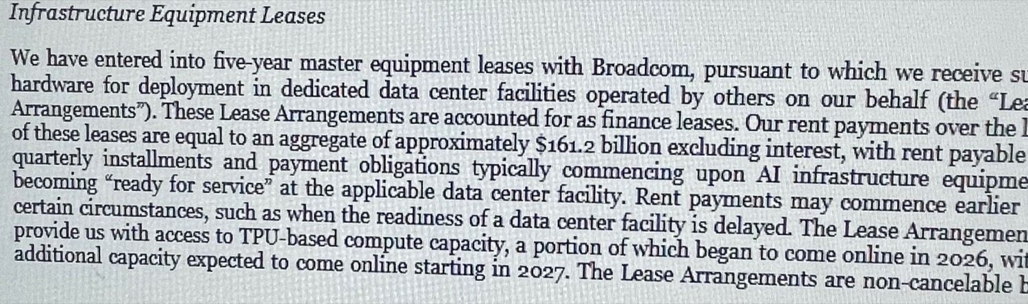 The S-1’s description of the Broadcom equipment leases