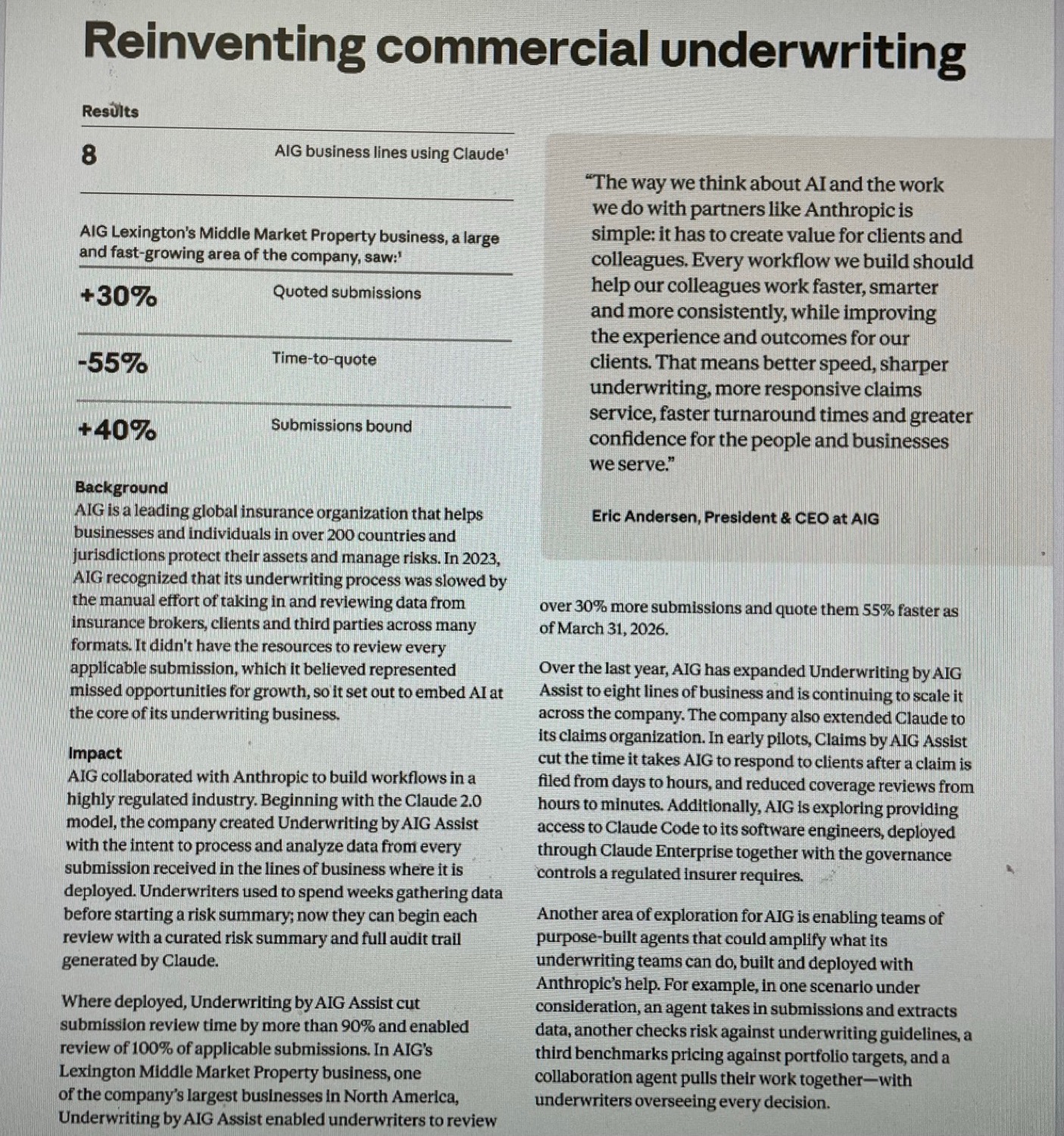 Anthropic’s AIG case study