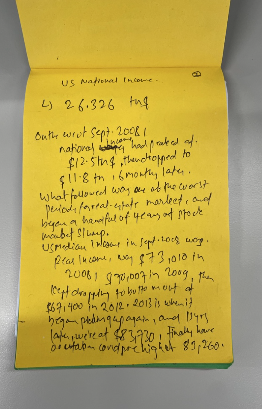 Handwritten Note 1 US Income